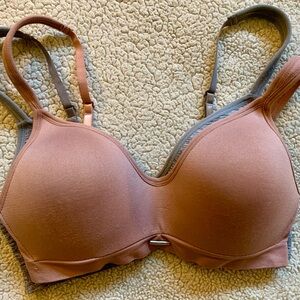 Women’s Nautica Seamless Wireless Bra Set- Pink & Gray 38C NEW